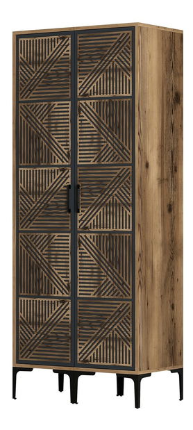 Šatní skříň Kiara PP (ořech + antracit)