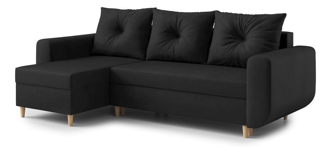  Rohová sedací souprava Eugenie (L) (černá)