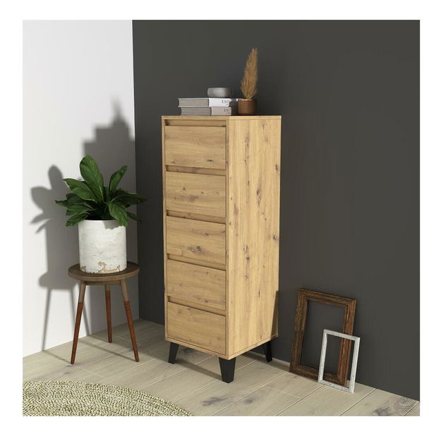 Komoda Brisas 3 (dub artisan + černá)