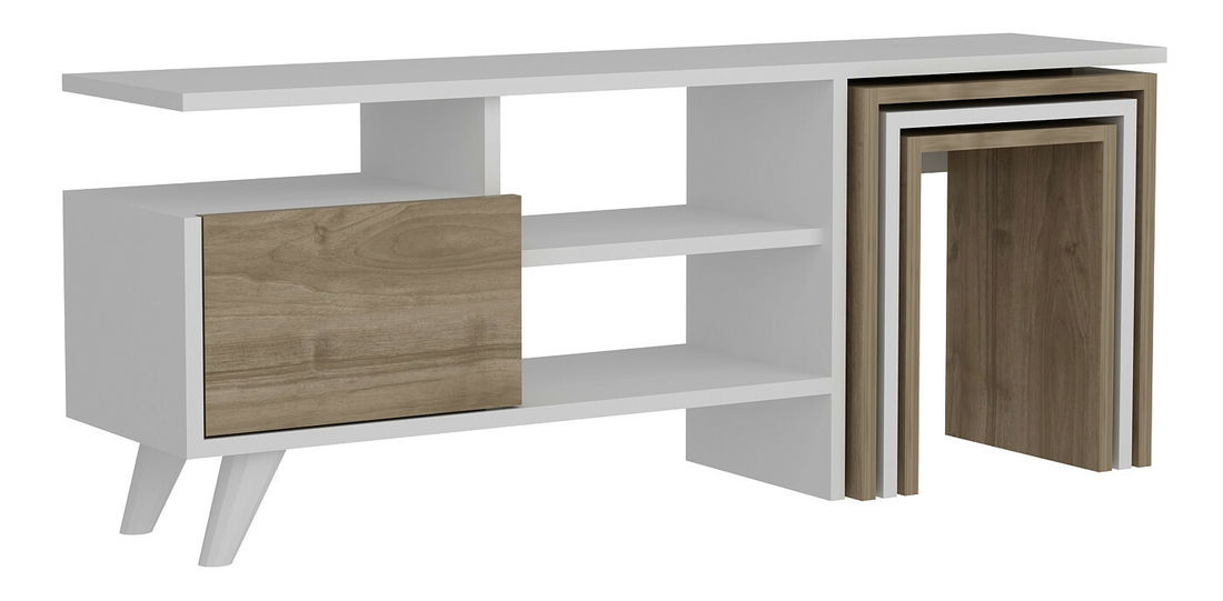 TV stolek/skříňka Nino (Bílá + Ořech)