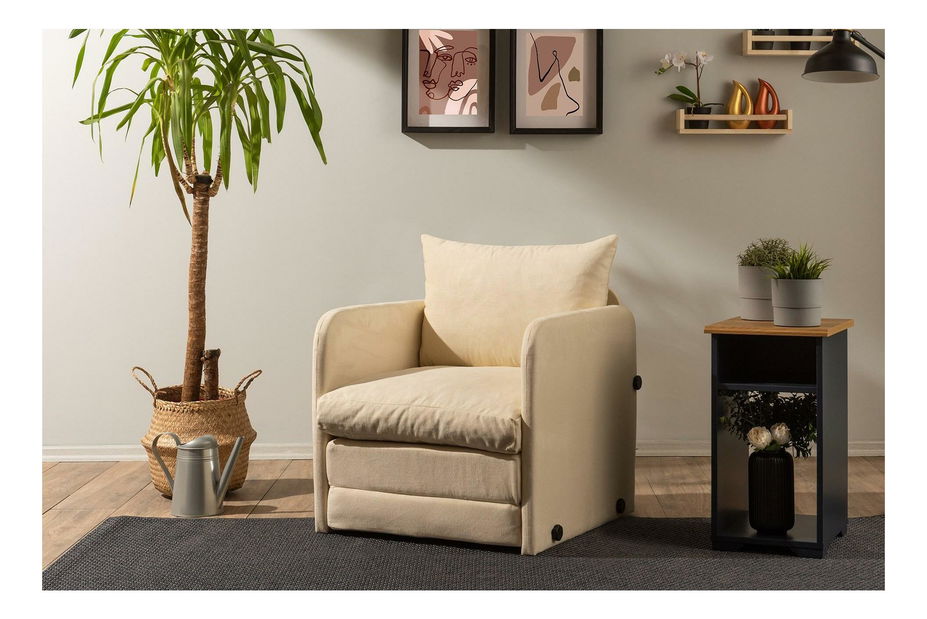 Rozkládací křeslo Sagoretti (krémová)