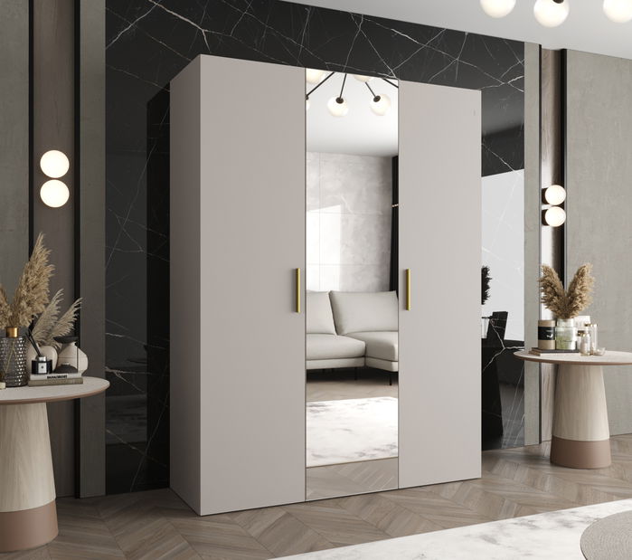 Šatní skříň 150 cm Borry 2 (kašmír + zlatá)