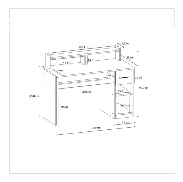 PC stolek Kabamo (antracit)