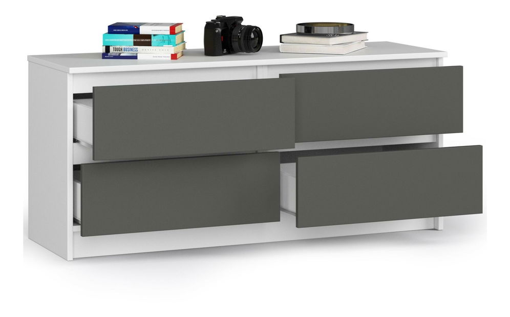 Komoda Kapil IV (bílá + šedá) *výprodej