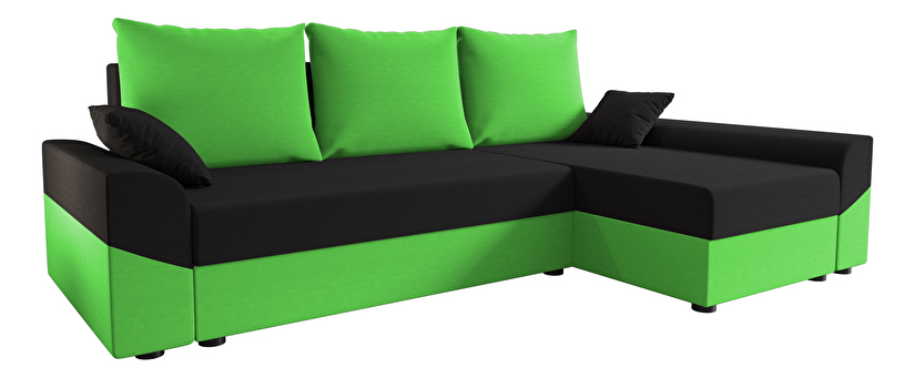 Rohová sedací souprava Dusk L (zelená + černá) (P)