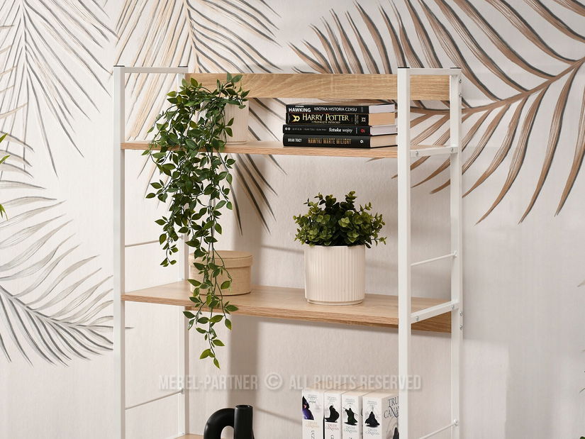 Regál Noel (sonoma + bílá)