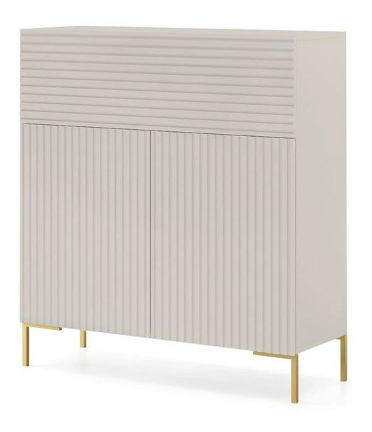 Skříňka Lamellito L2 (šedobéžová + zlatá)