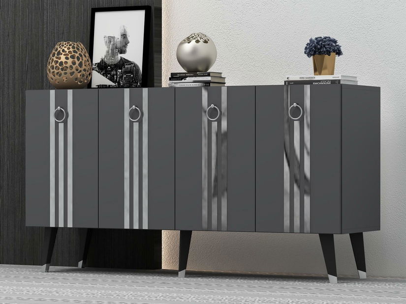 Skříňka Pometu (antracit + stříbrná)