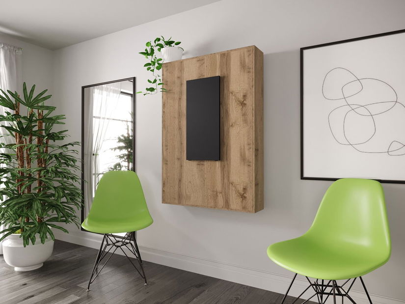 Moderní nástěnný stůl Elvana (beton/černý) *bazar