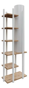 Stojanová lampa s policemi Derotessa 2 (bílá + přírodní)