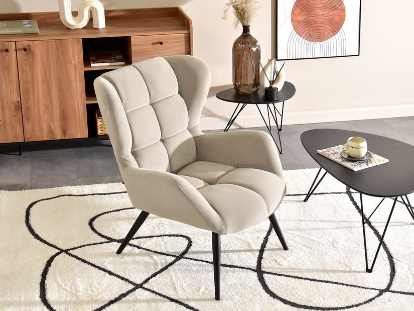 Křeslo Kikino (béžová + černá)