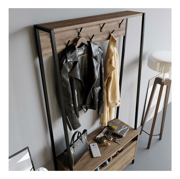 Předsíňová stěna Dudulo (ořech + černá)