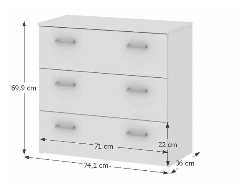 Komoda Variar 3 (bílá)