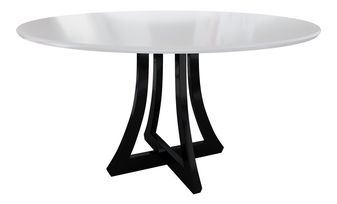 Jídelní stůl Descartes 120 (bílý lesk + černý lesk)