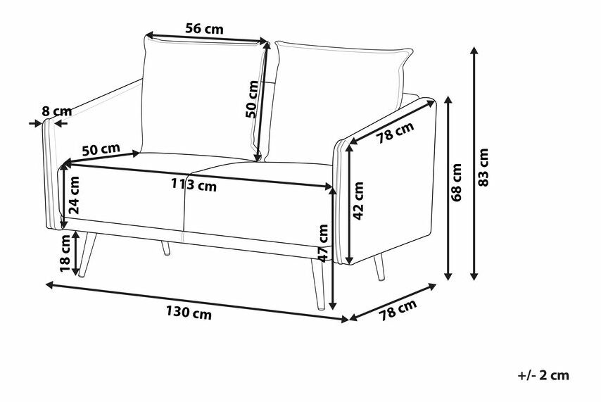 Pohovka dvojsed MARUNE (růžová)