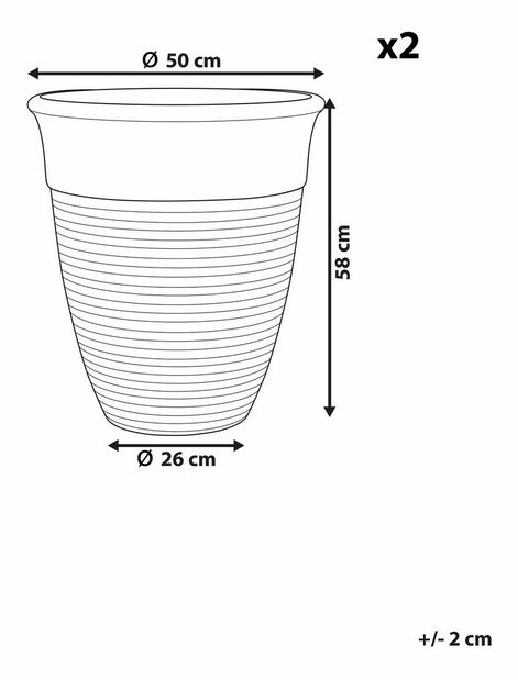 Sada 2 květináčů ⌀ 50 cm Katam (hnědá)