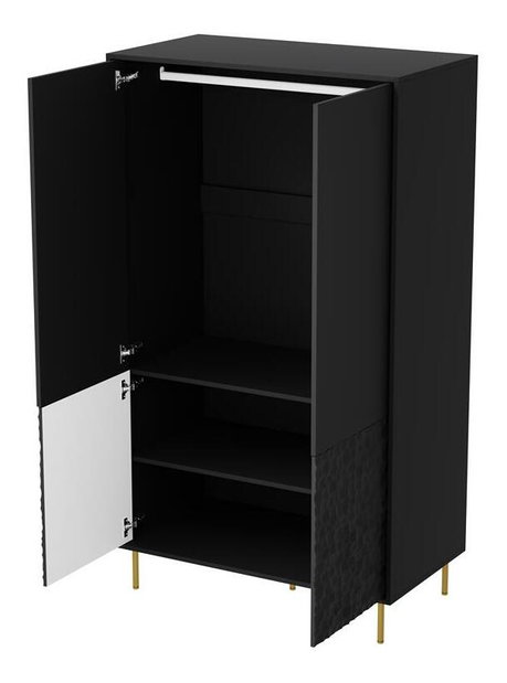 Šatní skříň Balle S1 (černá + zlatá)