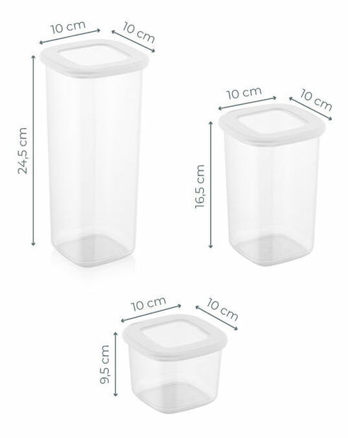 Sada úložných dóz na potraviny (3 ks.) Benda 03 (bílá)