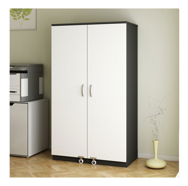 Šatní skříň Passek (antracitově bílá)