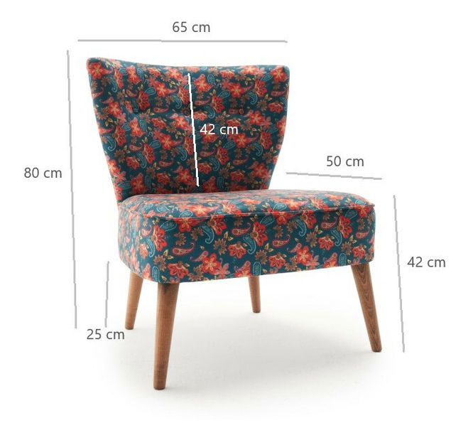 Relaxační křeslo Vuren (modrá + červená)