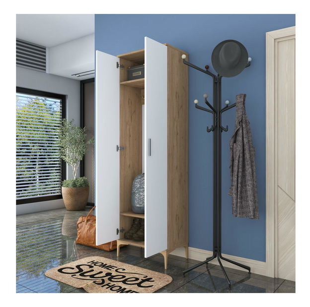 Šatní skříň Daboko 1 (ořech + bílá)