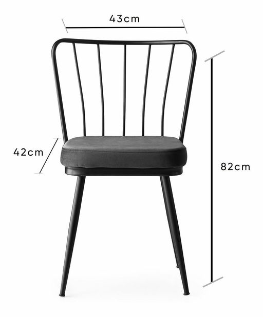 Set 2 židlí Ypsilon (Černá)