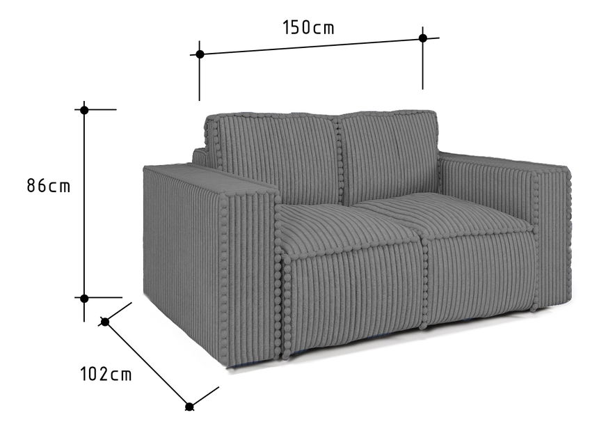 Pohovka dvousedačka Tindara 2OS (modrá)