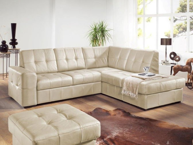 Rohová sedací souprava Trek velký roh 2F-OTM/BK bílá (P)