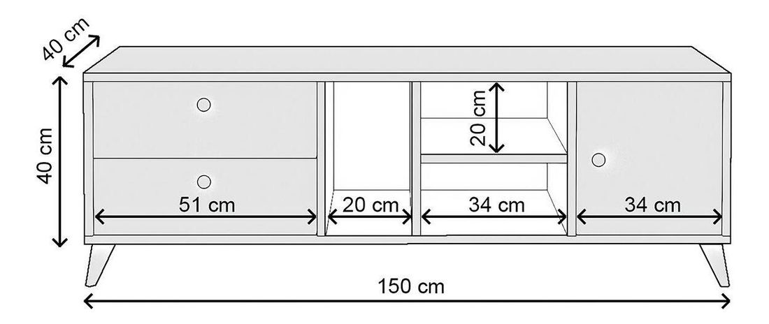 TV stolek/skříňka Pokeda (dub)