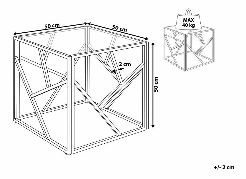 Stolek Onslow (zlatá)