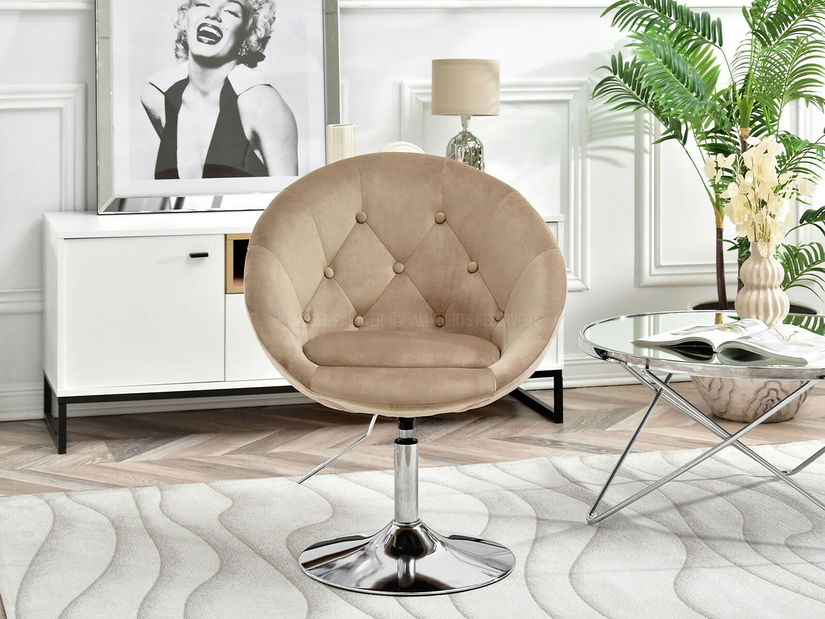 Křeslo Lush 4 (béžová + chromová)