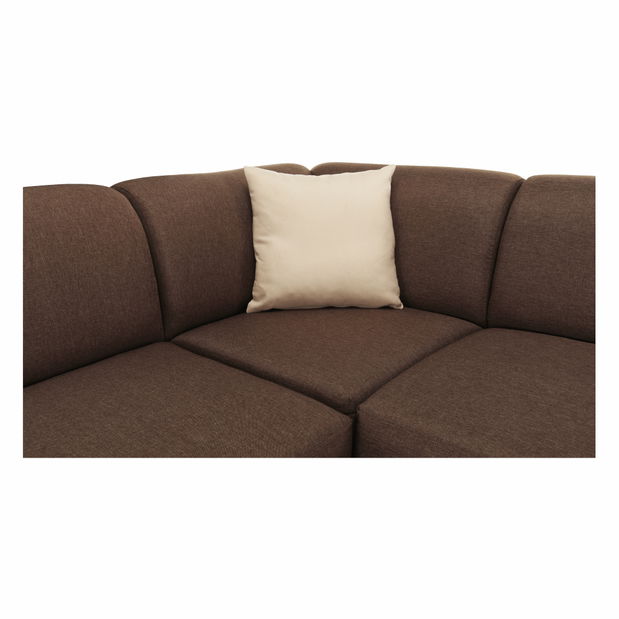 Rohová sedací souprava U York hnědá (L)