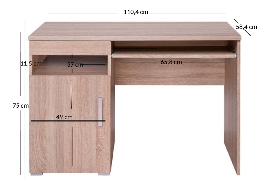 PC stolek Dalila (dub sonoma)