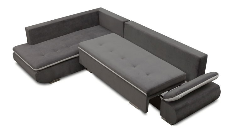 Rohová sedací souprava Artamo (hnědá + bílá) (L)