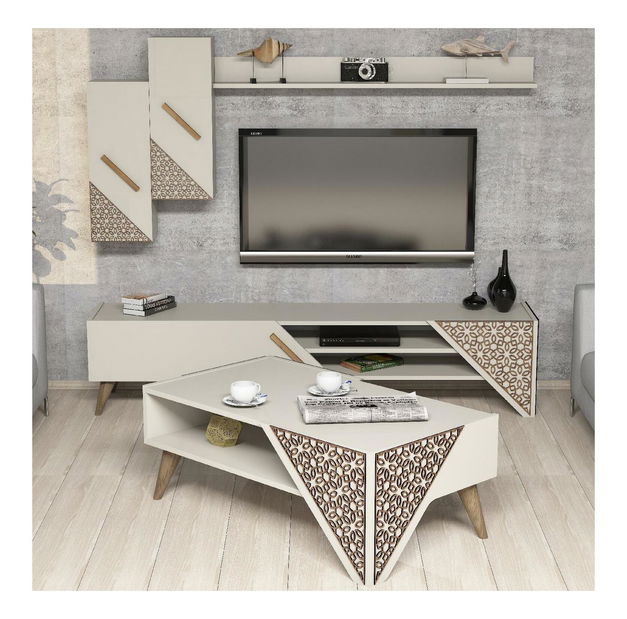 Sestava nábytku do obývacího pokoje Berny (krémová)