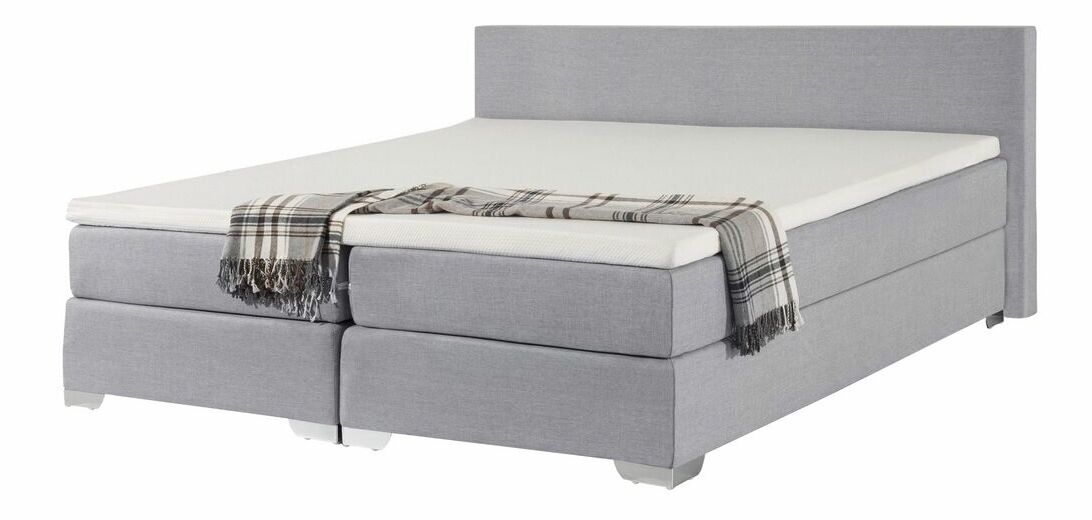 Manželská postel Boxspring 180 cm PREMIER (s matracemi) (světle šedá)