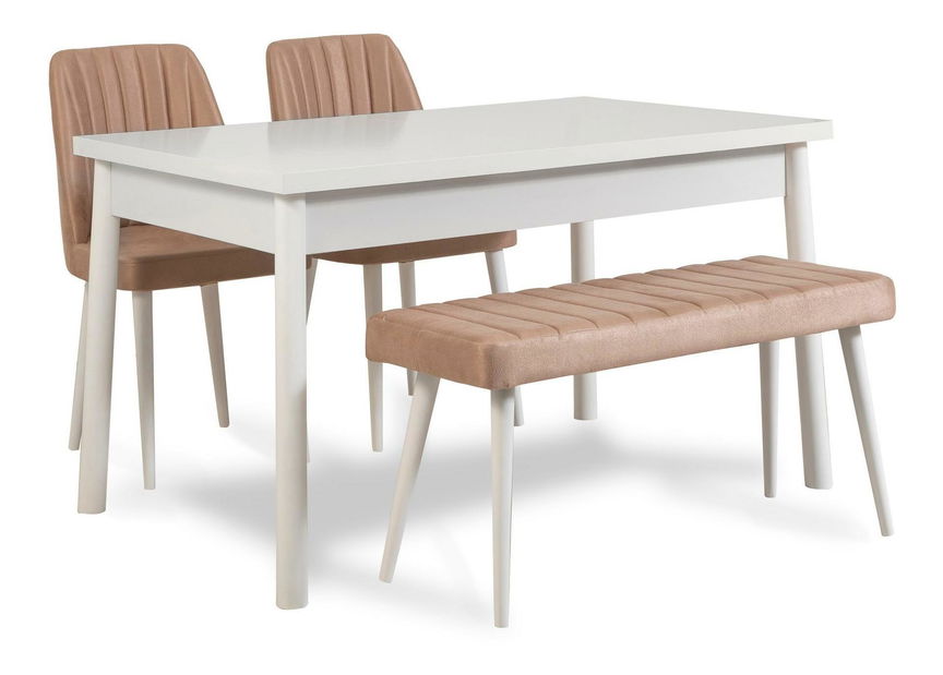 Jídelní set Bimuvo 4 (bílá + kámen) (pro 4 osoby)