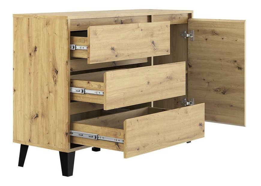 Komoda Brisas 1 (dub artisan + černá)