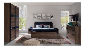 Šatní skříň Desayuno DSZ150 (dub monastery + lesk černý)