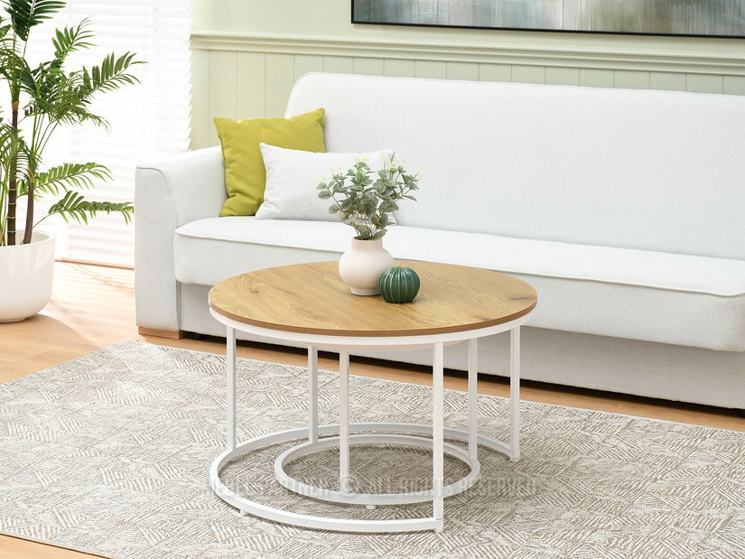 Konferenční stolek Klara (dub + bílá)