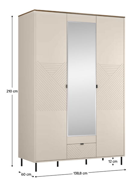 Šatní skříň Eya 3D1S