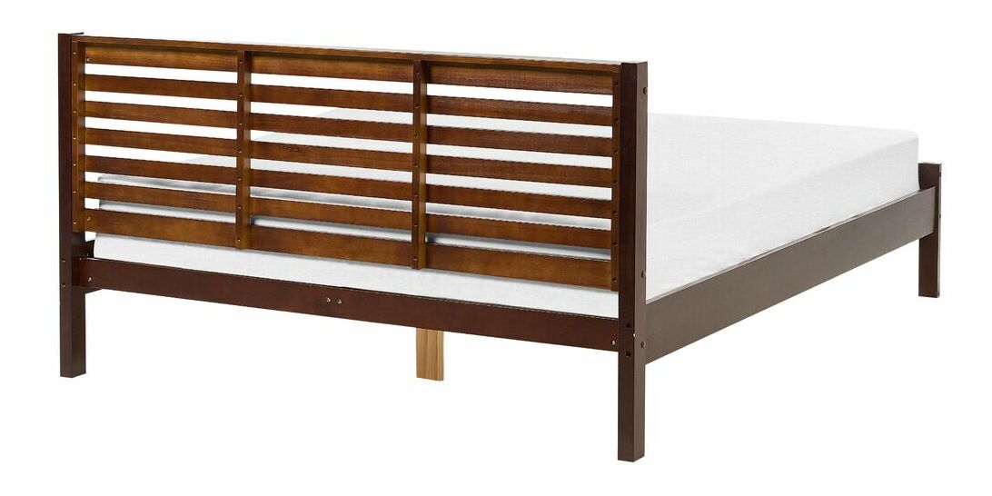 Manželská postel 160 cm CAROC (hnědá)