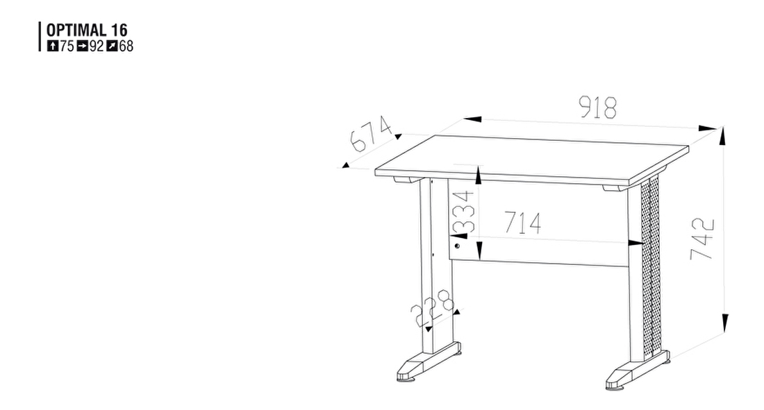 PC stolek Optimal 16