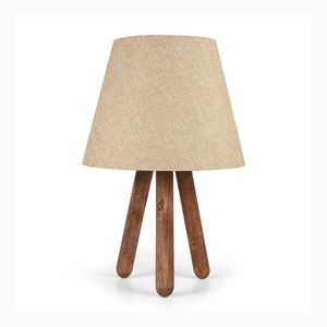 Stolní lampa Woodarella 2 (krémová + přírodní)