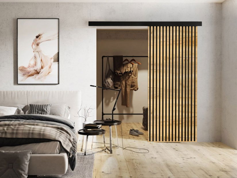 Posuvné dveře Baxdos 8 (dub craft zlatý + černá)