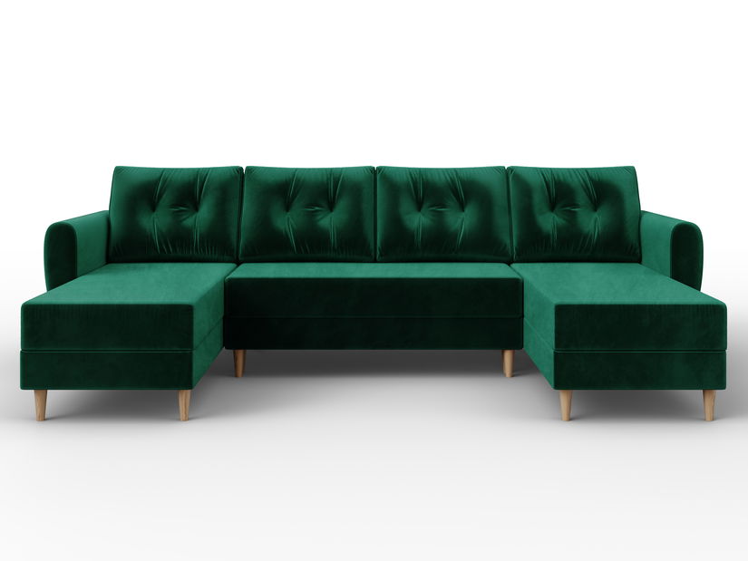 Rohová sedačka ve tvaru U Palermo (zelená) (L)