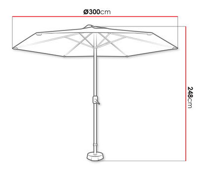 Zahradní slunečník Womba (černá + béžová)