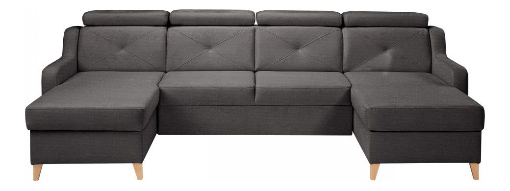 Rohová sedačka U Orolon U (tmavě šedá) (s úl. prostorem)