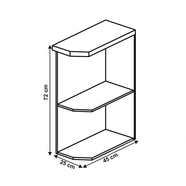 Dolní kuchyňský regál D25PZ Provense (bílá) (P)
