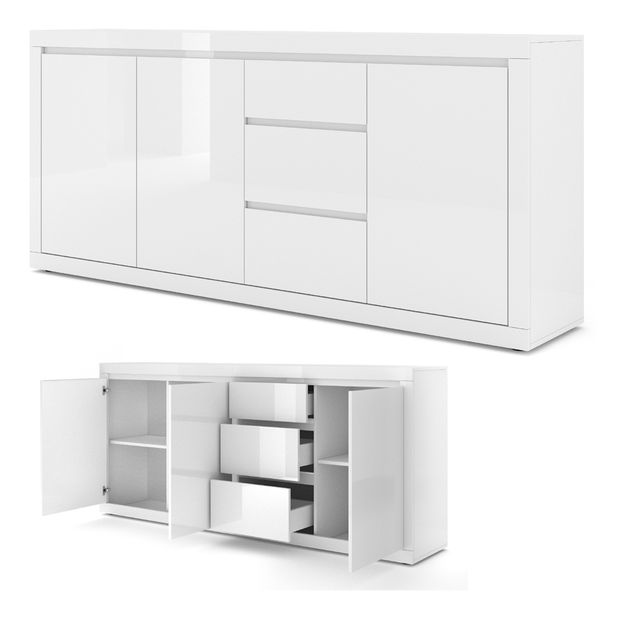 Komoda Belic 4 (bílá lesklá)